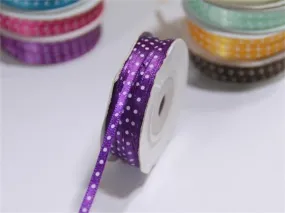 100 Yards 1/8" DIY Eggplant Satin Polka Dot Ribbon Wedding Party Dress Favor Gift Craft