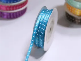 100 Yards 1/8" DIY Turquoise Satin Polka Dot Ribbon Wedding Party Dress Favor Gift Craft