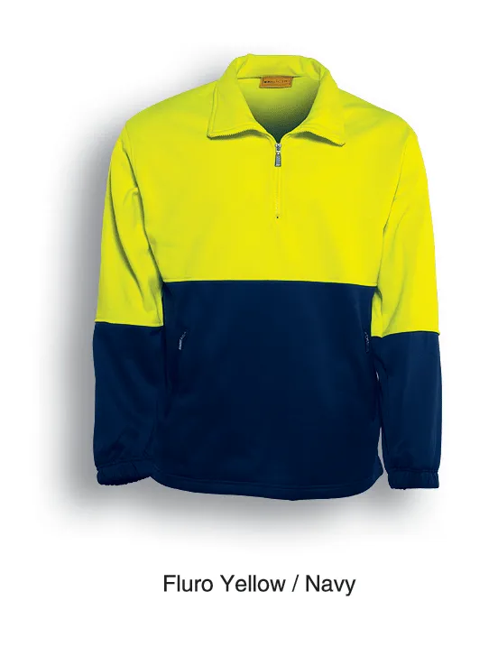 1/2 Zip Safety Fleece Jumper Hi Viz - Yellow/Navy