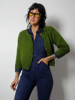 1960's Olive Cropped Cardigan