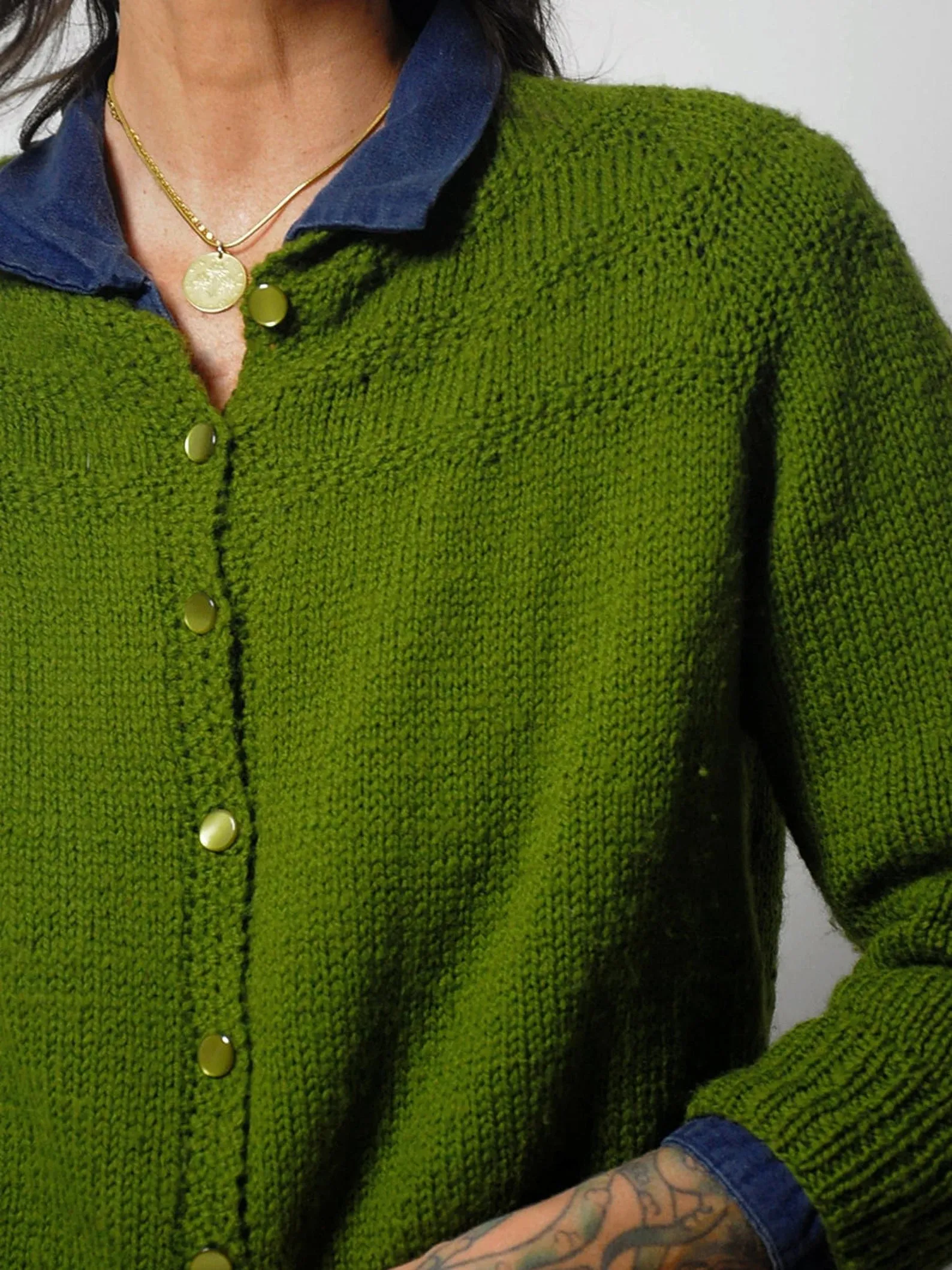 1960's Olive Cropped Cardigan