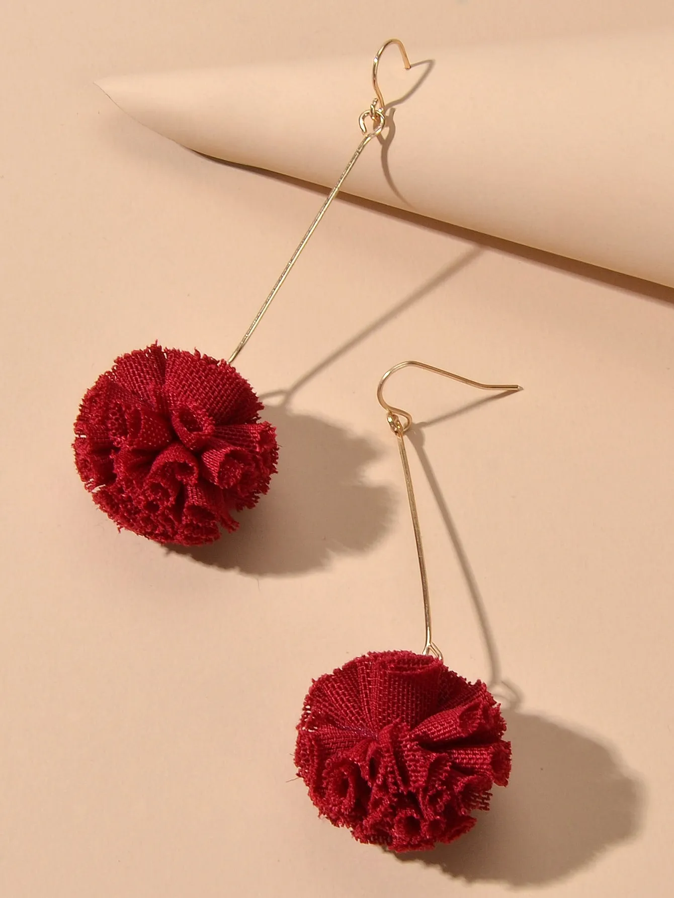 1pair Round Ball Decor Earring Jackets