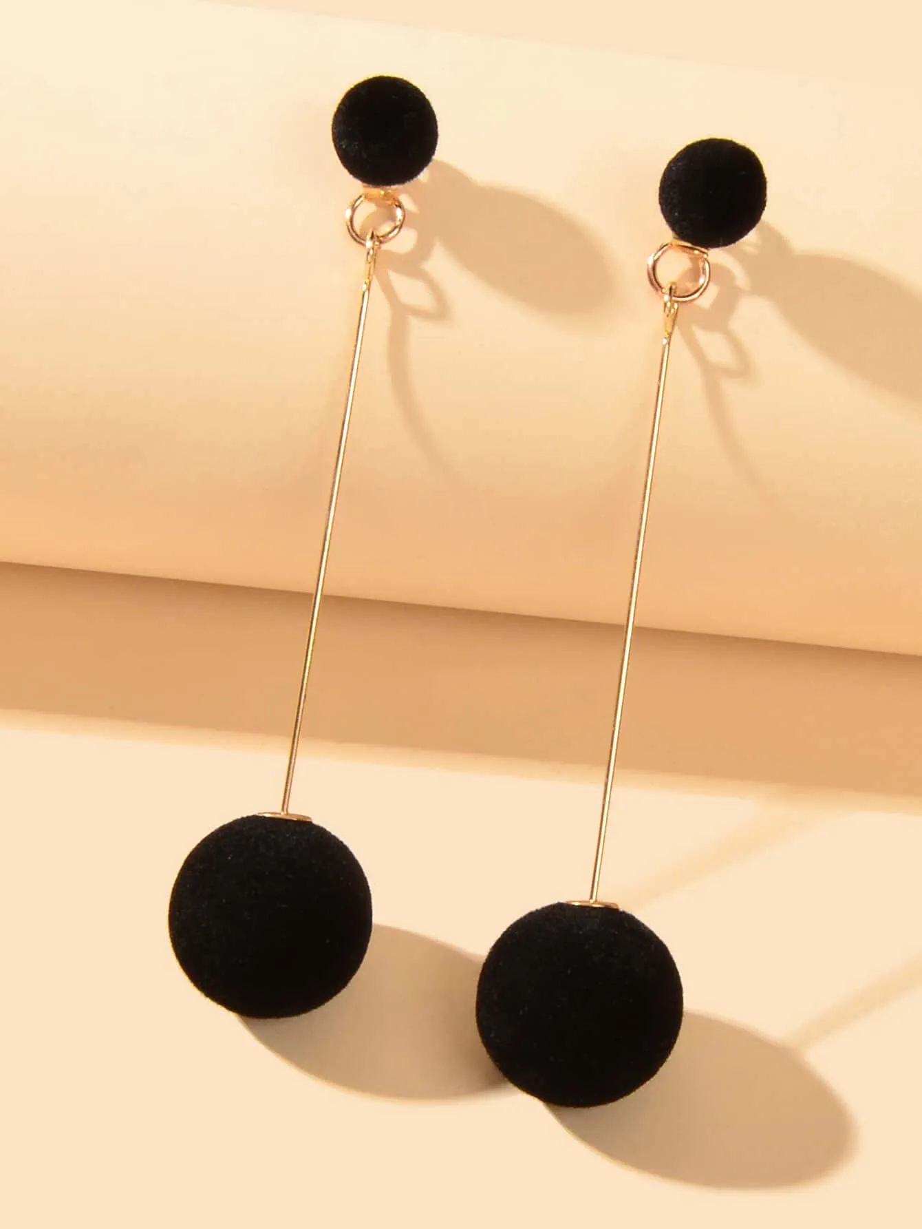 1pair Round Ball Decor Earring Jackets