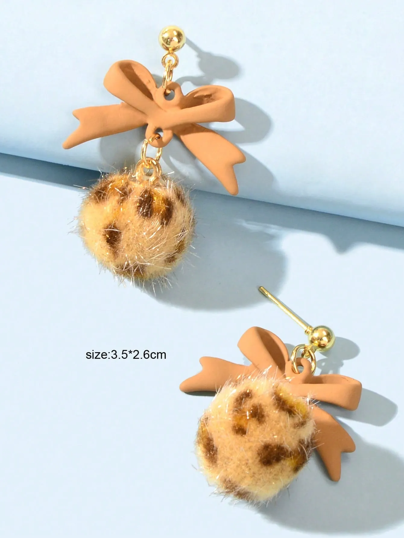 1pair Round Ball Decor Earring Jackets