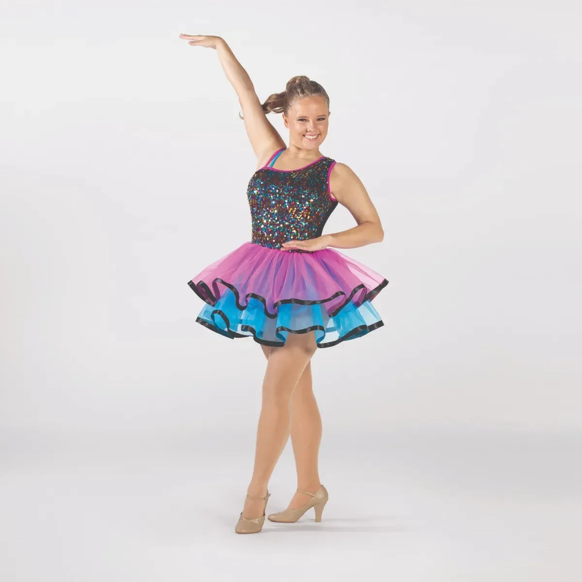 1st Position One-Shoulder Sequin Bodice and Layered Tutu