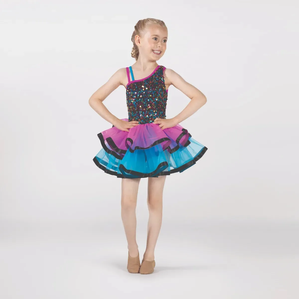 1st Position One-Shoulder Sequin Bodice and Layered Tutu