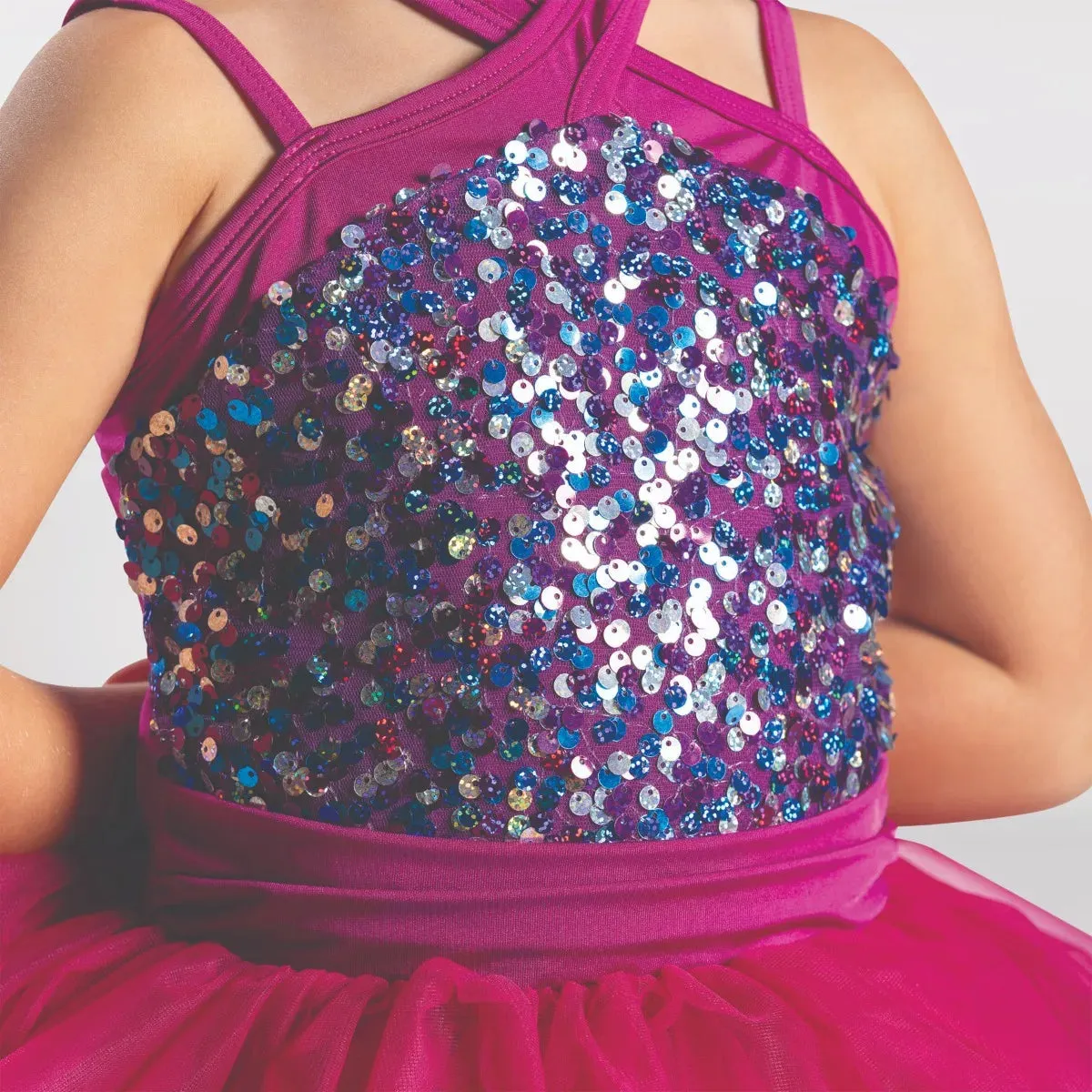 1st Position Sequin Bodice Tutu with Cross Over Halterneck