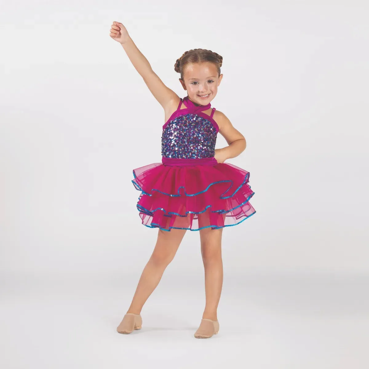 1st Position Sequin Bodice Tutu with Cross Over Halterneck