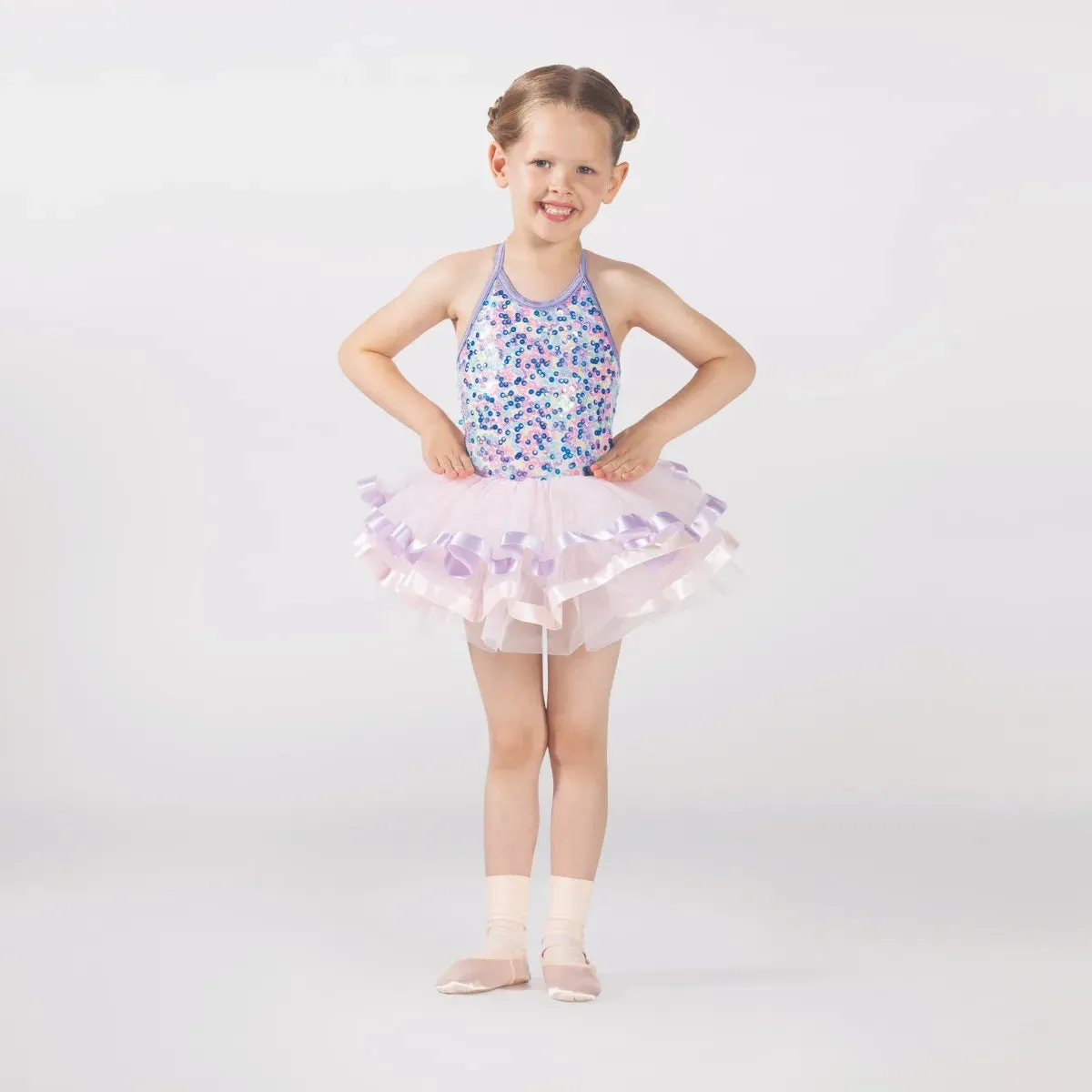 1st Position Sequinned Bodice Tutu with Ribbon Trim