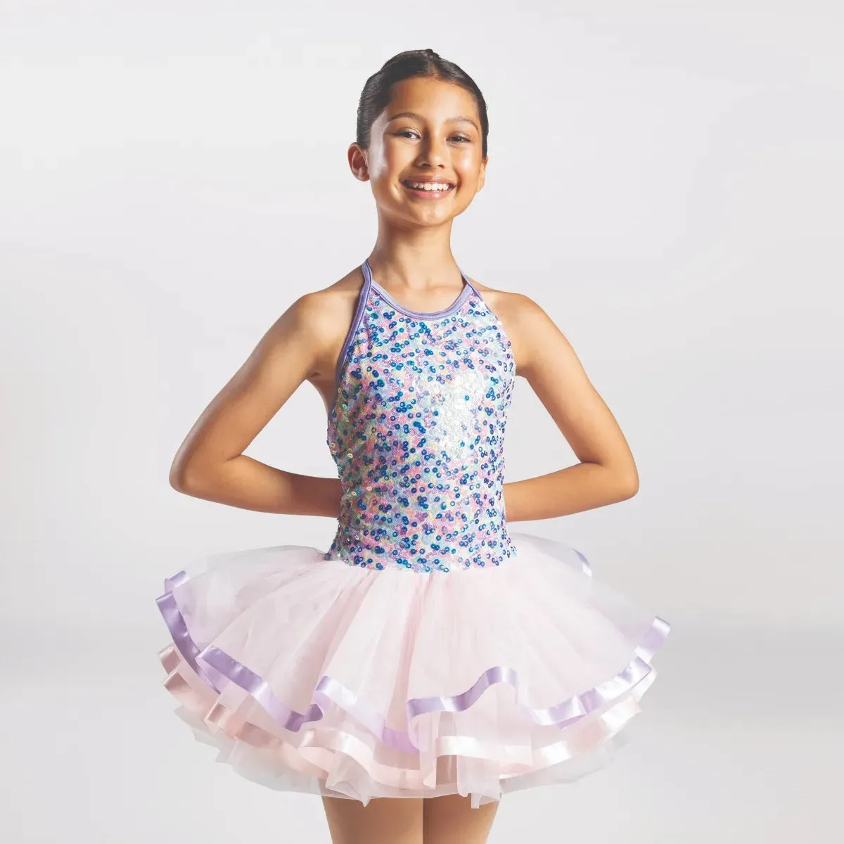 1st Position Sequinned Bodice Tutu with Ribbon Trim