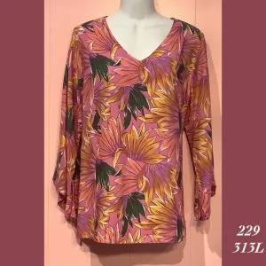 229X - 313L , V neck tunic top plus size