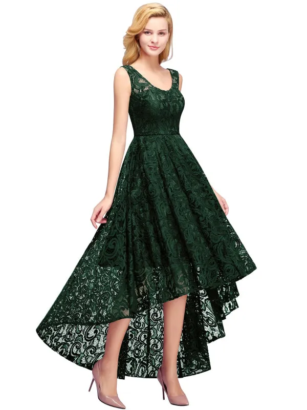 27prom Beautiful A-line U-Neck Floral Lace Hi-lo Dresses for Party