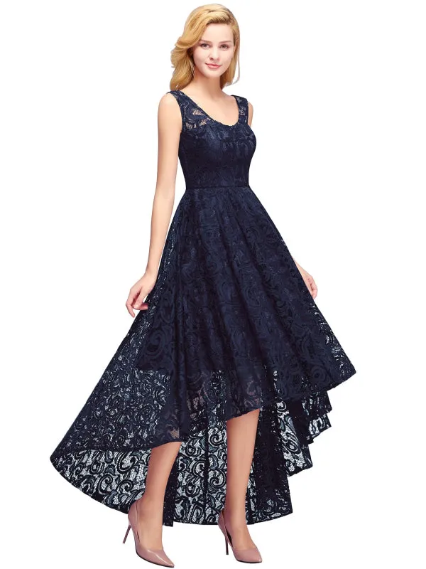 27prom Beautiful A-line U-Neck Floral Lace Hi-lo Dresses for Party