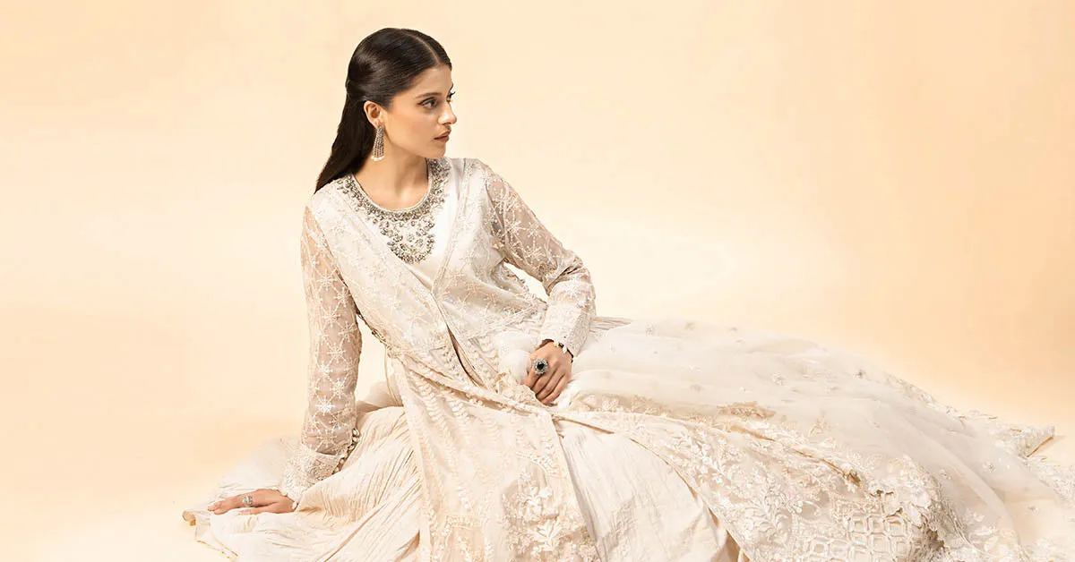 3 Piece Embroidered Net Suit | SF-W24-44