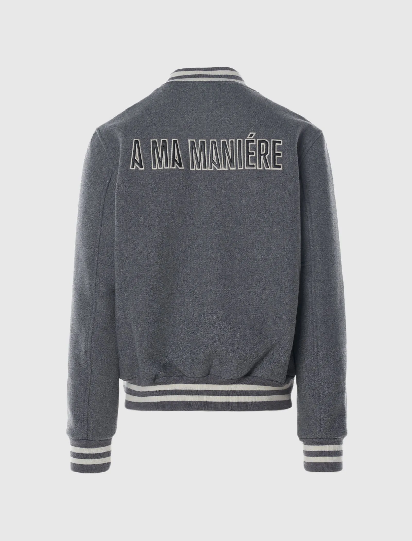 A MA MANIÉRE LEGACY GREY VARSITY JACKET