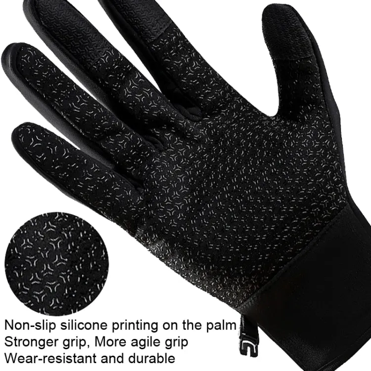 A045 Cycling Gloves Touch Screen Windproof Waterproof Sport Keep Warm Gloves, Size: M(Navy)