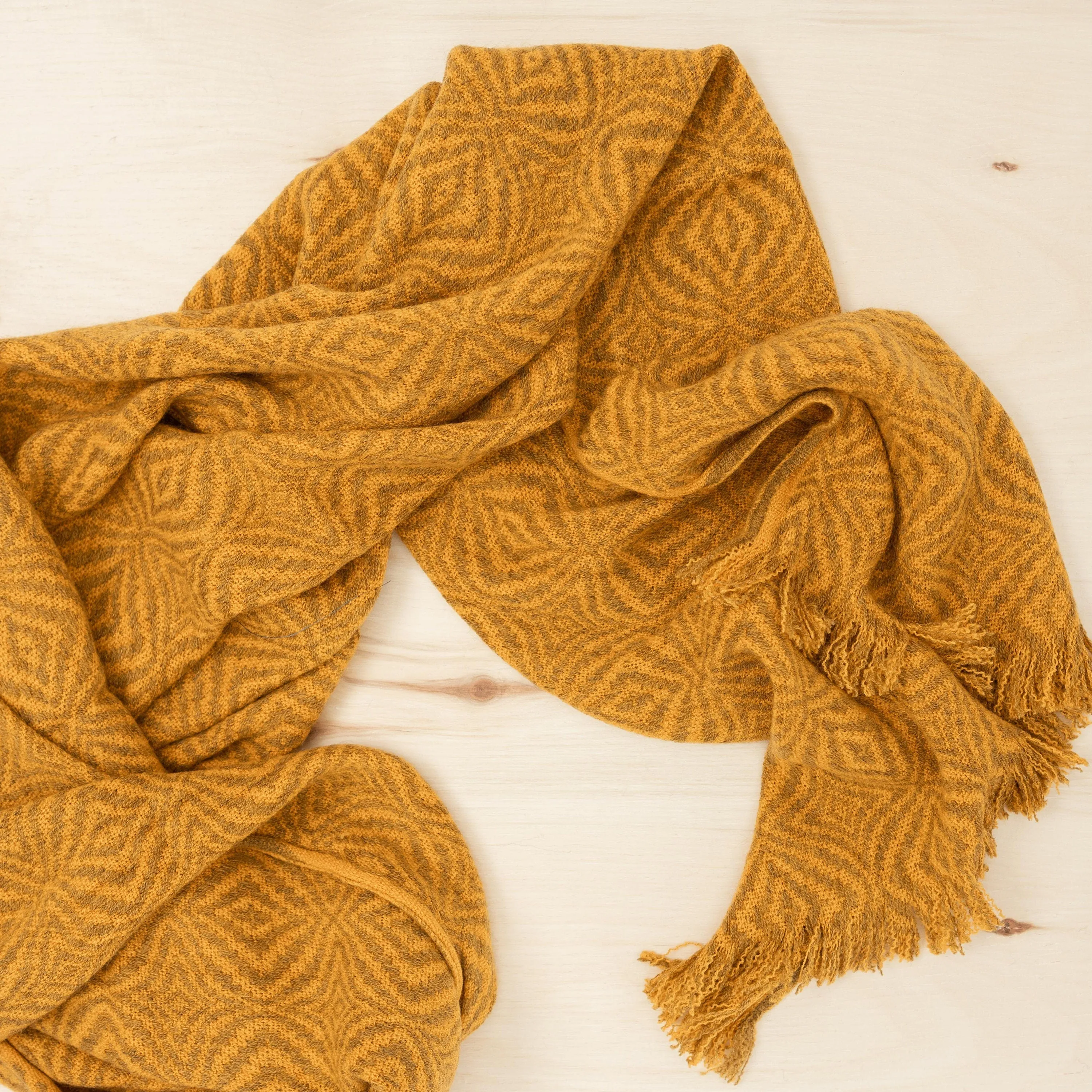 Alpaca mustard scarf