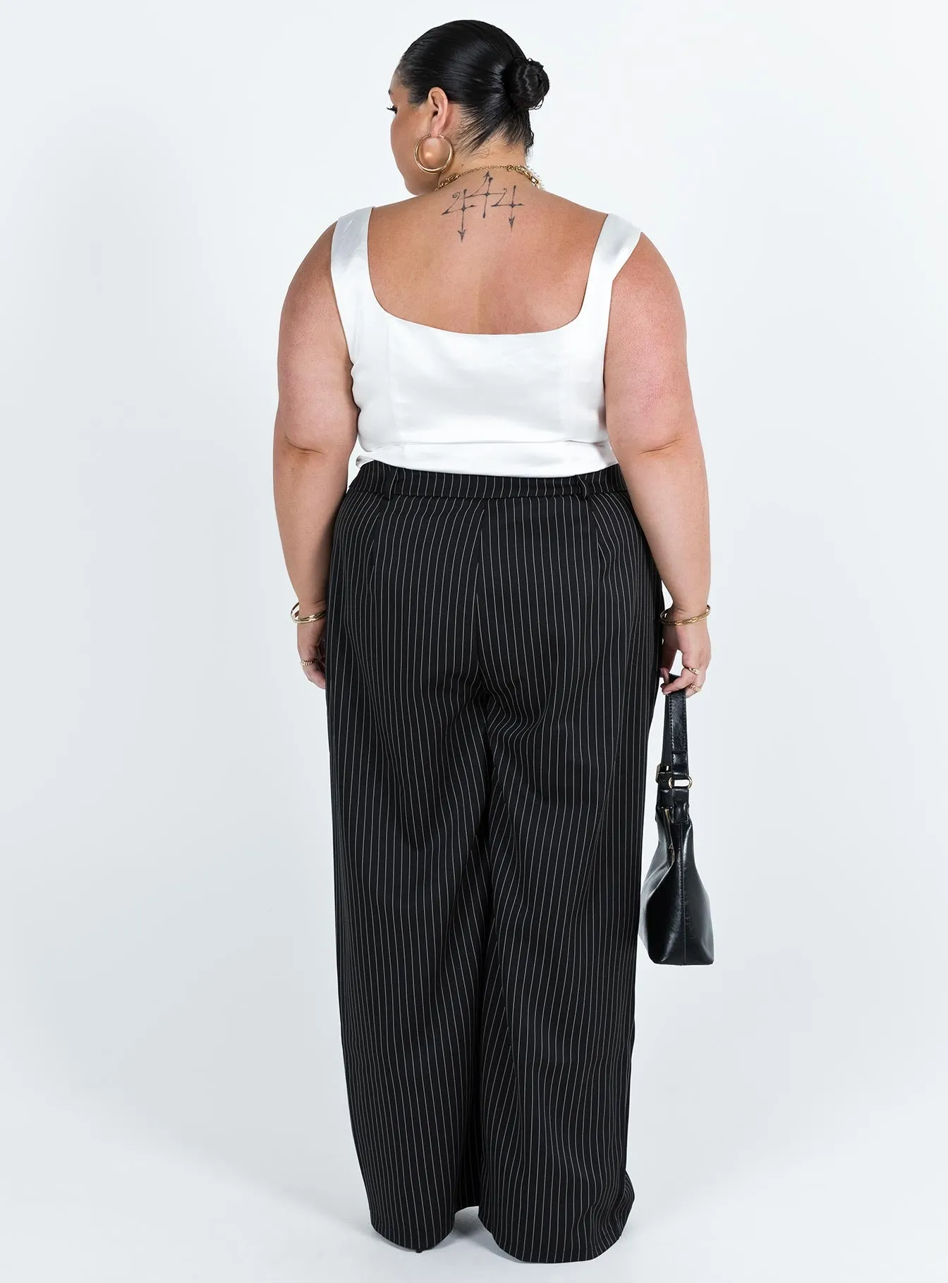 Archer Pants Pinstripe Black Curve