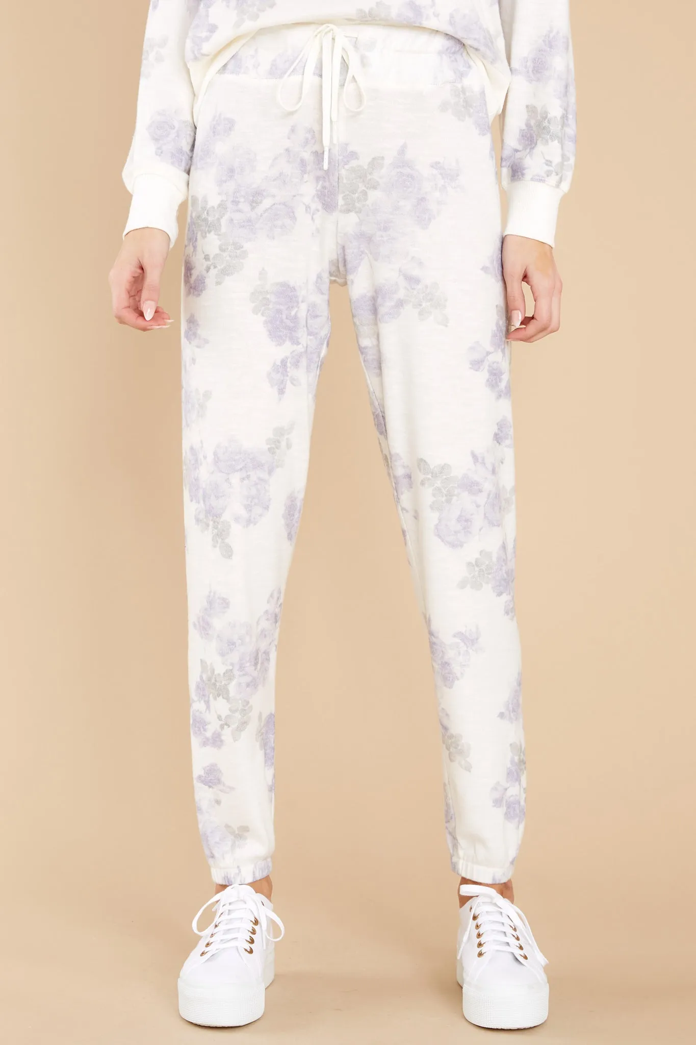 Ava Pastel Lavender Ash Floral Jogger