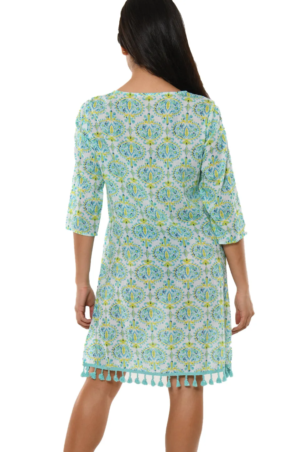 AZUCAR Printed Cotton Tassel Tunic - LCT210