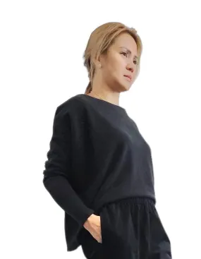 Basic Sweater Boxy cut Black