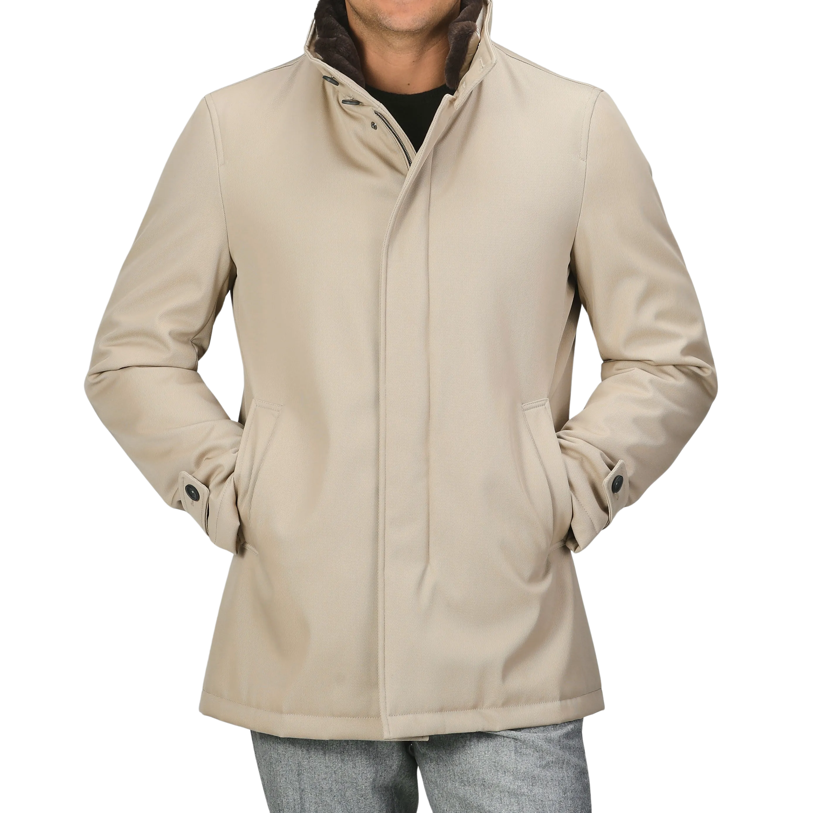 Beige Loro Piana Wool Twill Jacket