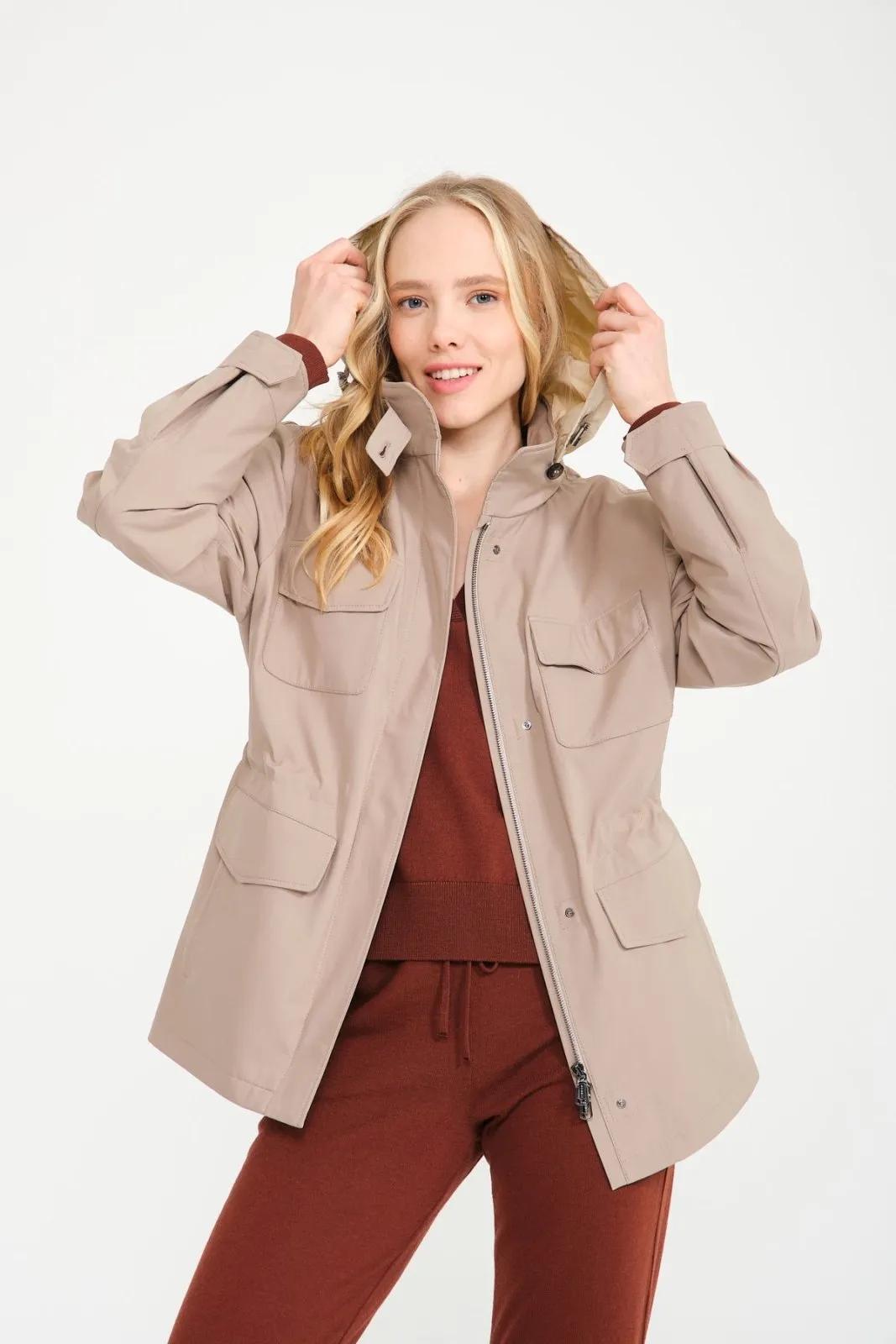 Beige Waterproof Coat