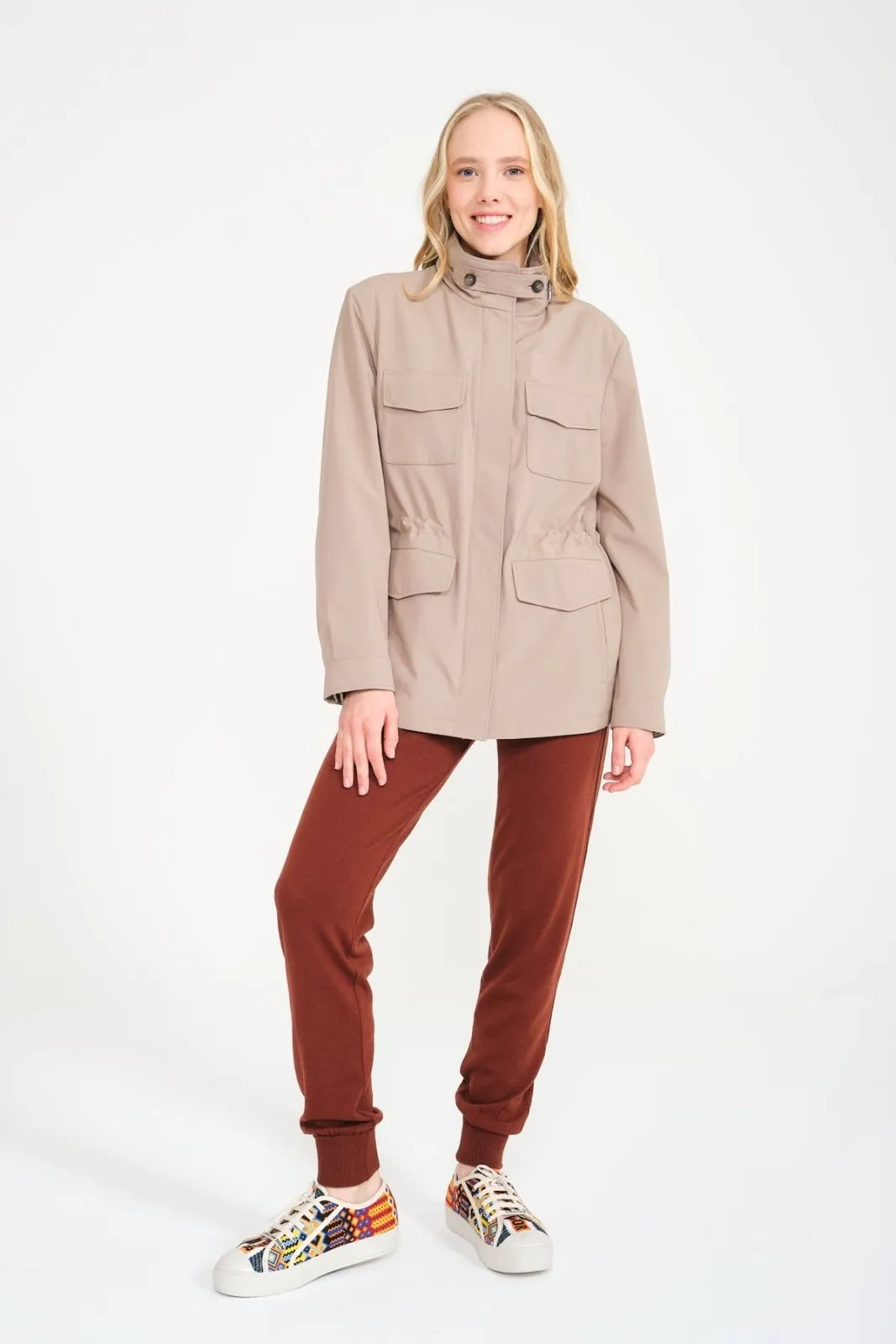 Beige Waterproof Coat