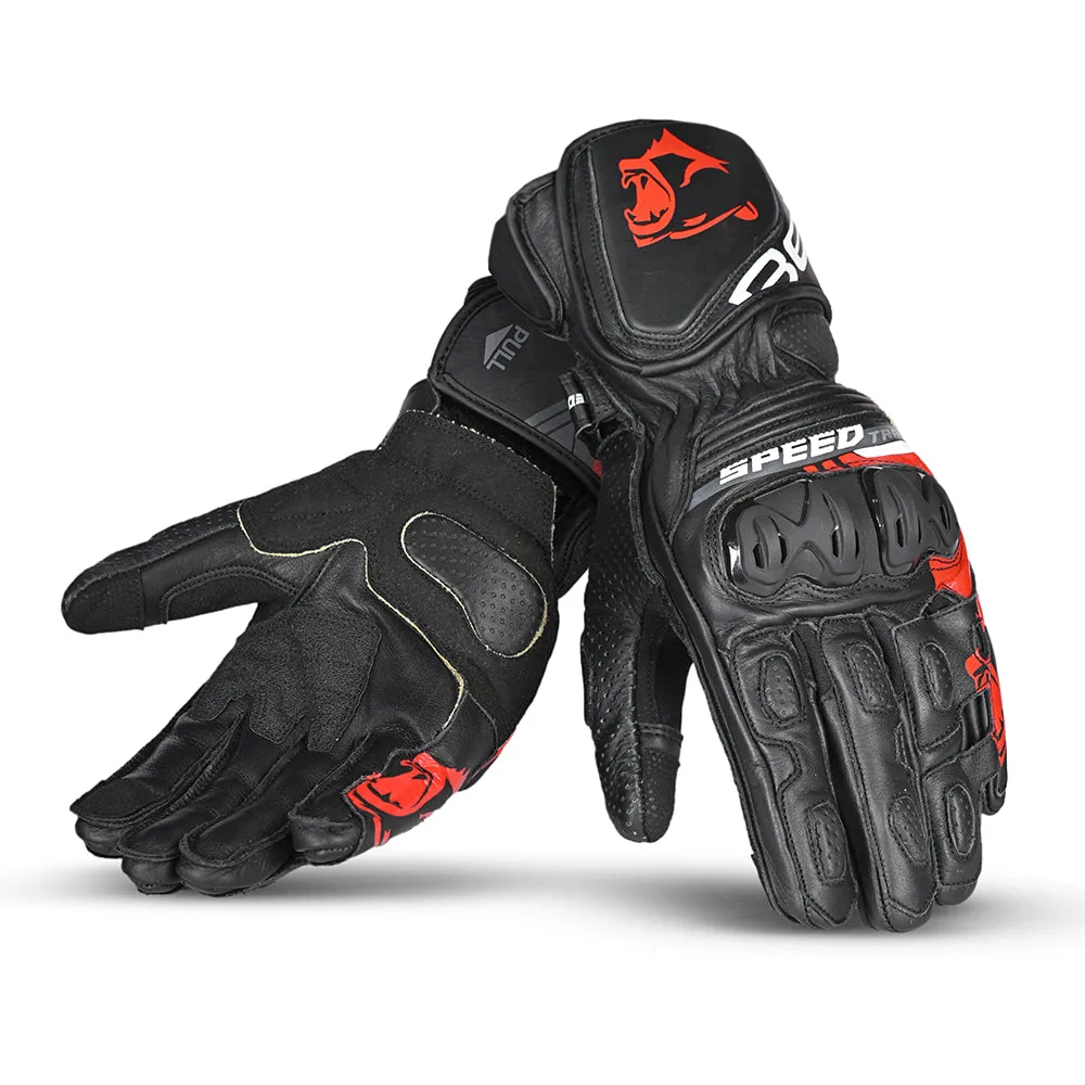 BELA Lemox Racing Motorcycle Gloves Black Red