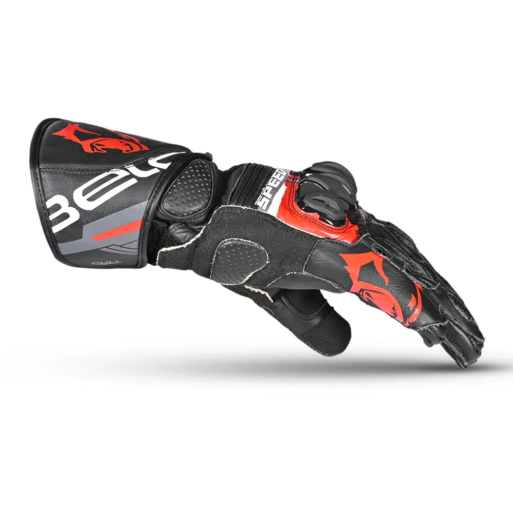 BELA Lemox Racing Motorcycle Gloves Black Red