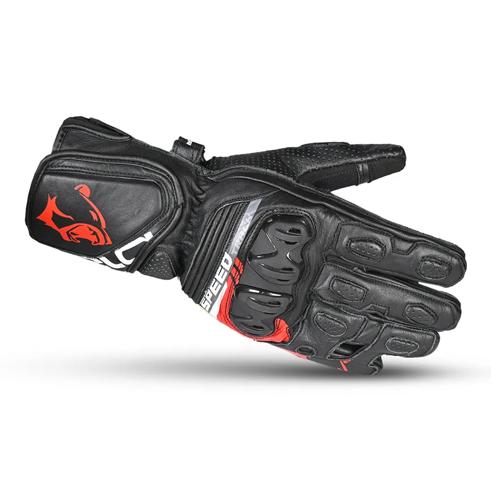 BELA Lemox Racing Motorcycle Gloves Black Red