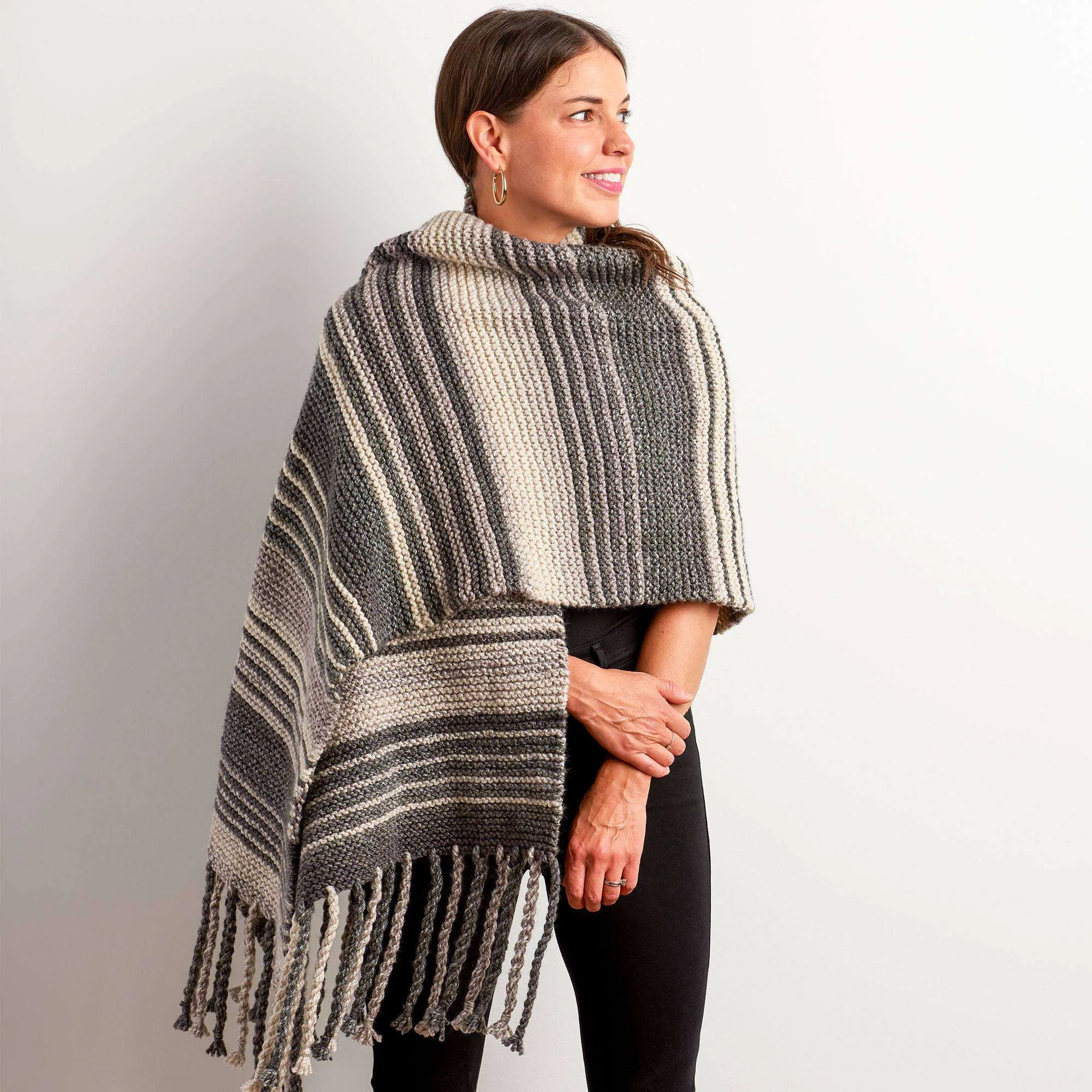 Bernat Pearl Stripes Knit Scarf