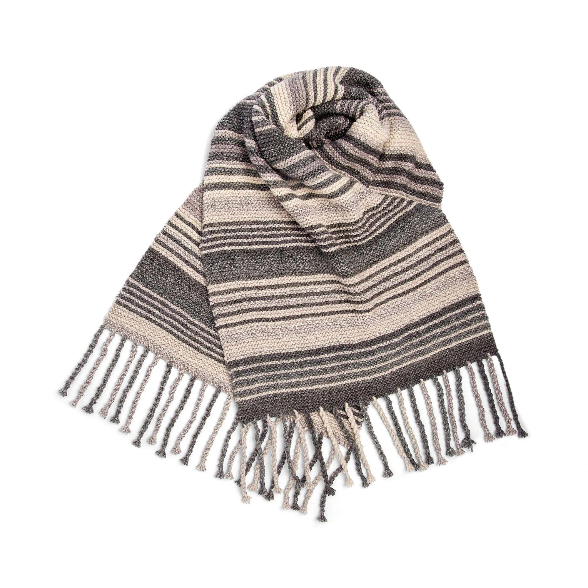 Bernat Pearl Stripes Knit Scarf