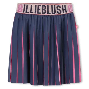 Billieblush Navy and Neon Pink Pleated Skirt