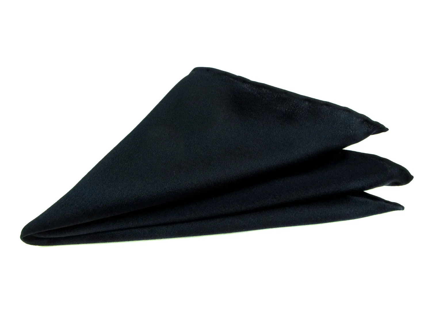 Black Pocket Square. Solid Color Satin Finish, No Print