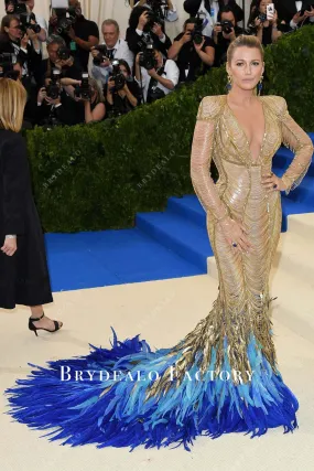 Blake Lively Feathered Mermaid 2017 Met Gala Dress