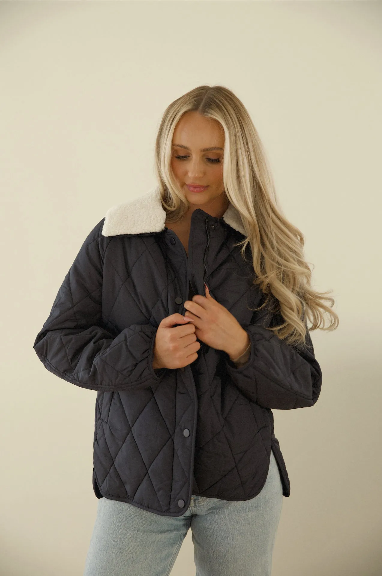 Blue Quilted Jacket