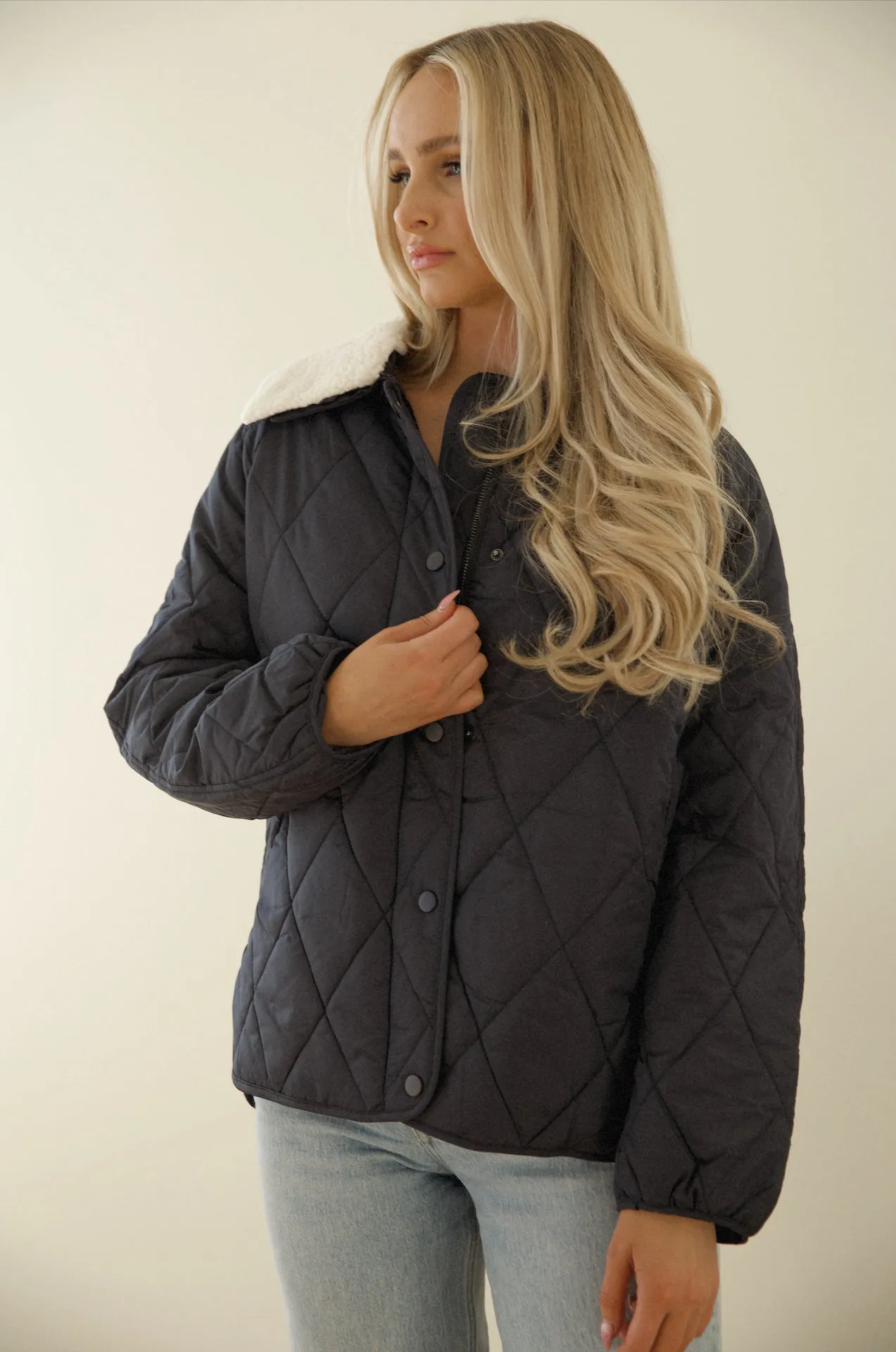 Blue Quilted Jacket