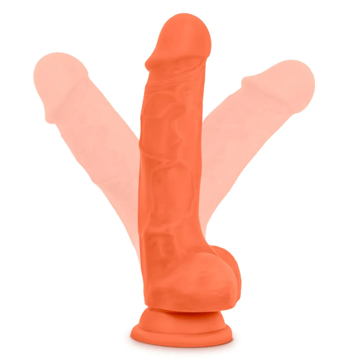 Blush Neo Elite Orange 7.5 Inch Silicone Dual Density Suction Cup Dildo