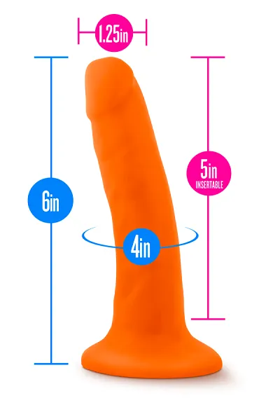 Blush Neo Neon Orange 6 Inch Dual Density Cock