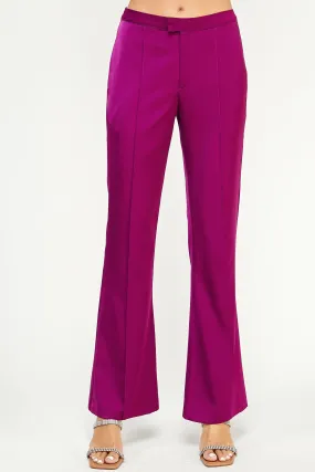 Boysenberry Tailored Satin Pants