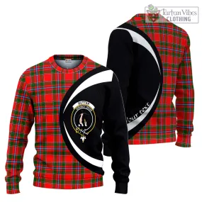 Butter Tartan Ugly Sweater with Family Crest Circle Style