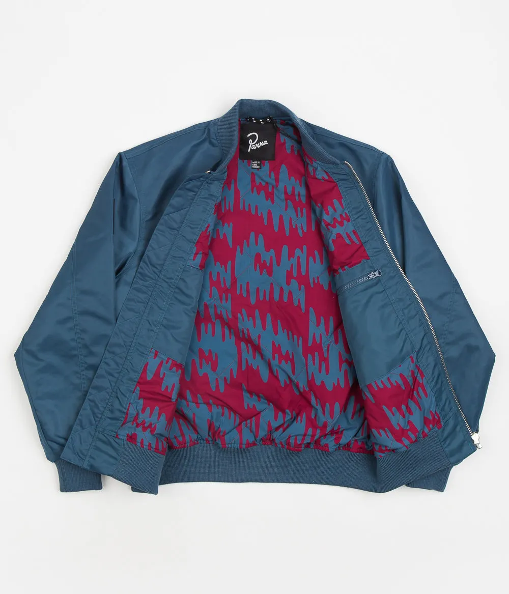 by Parra Stacked Pets Varsity Jacket - Teal