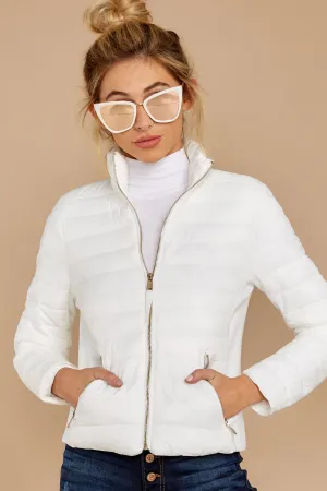 Cabin Cozy White Padded Jacket