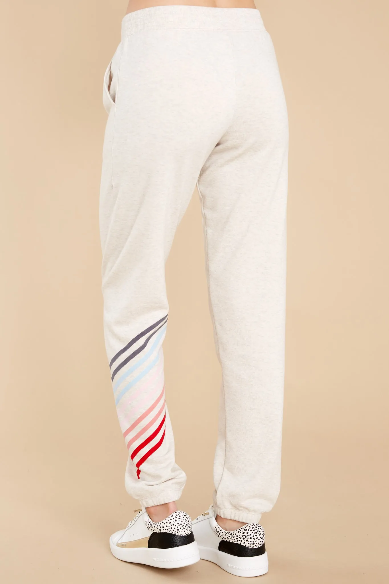 Catch My Flight Oatmeal Multi Stripe Joggers