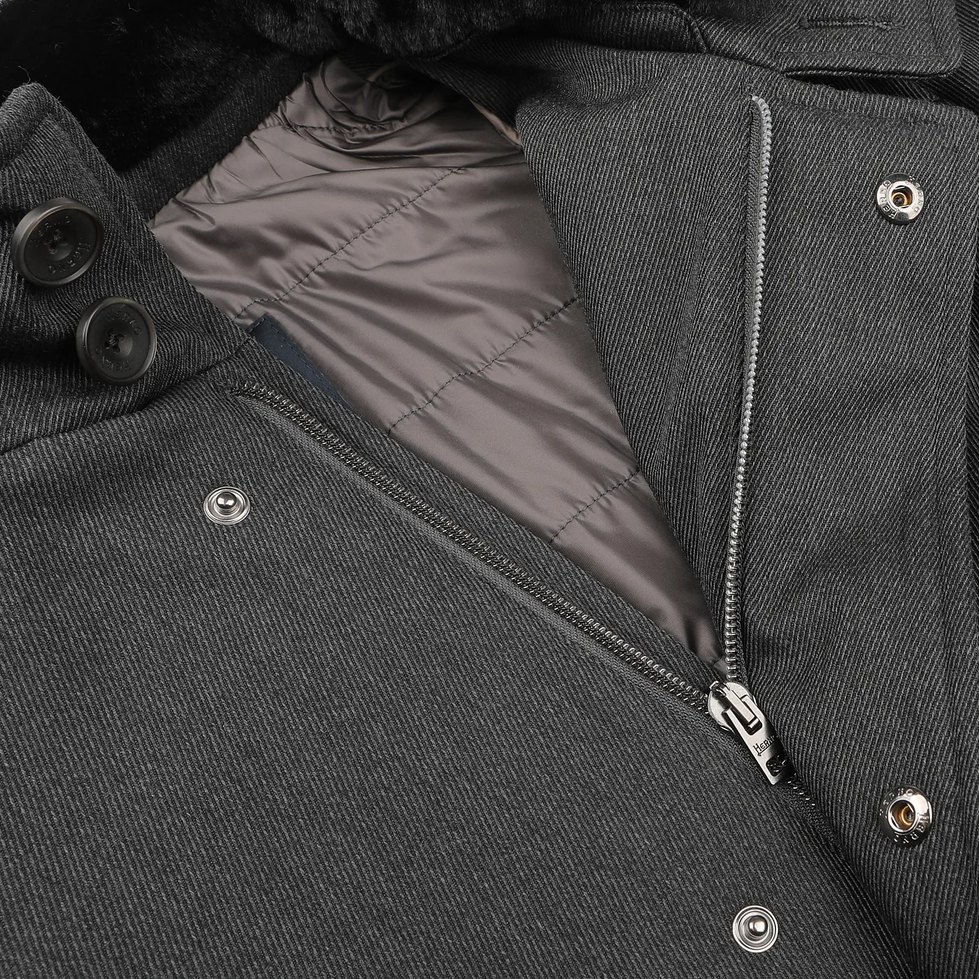 Charcoal Grey Loro Piana Wool Twill Jacket