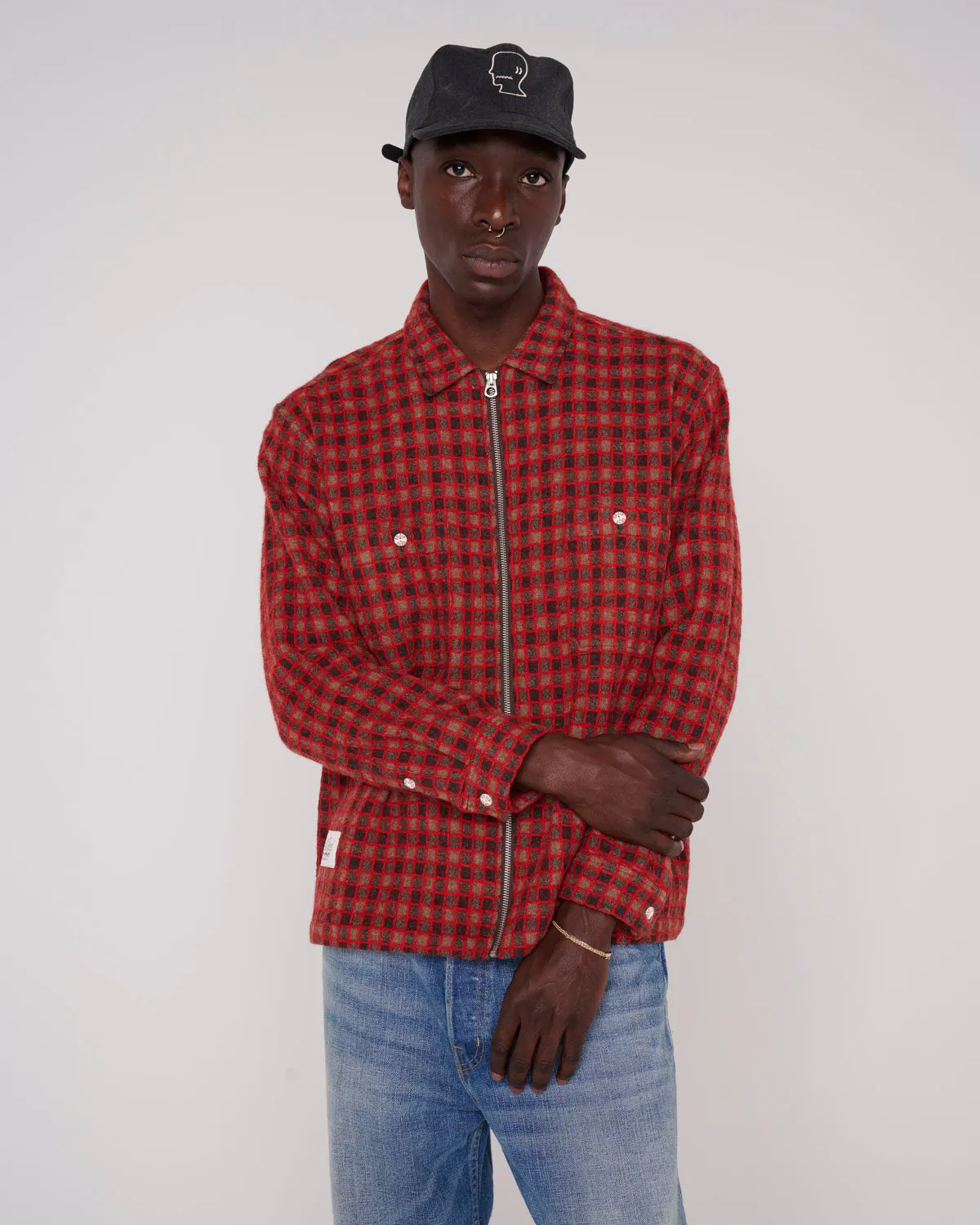 Check Mate Flannel Zip Shirt - Brown