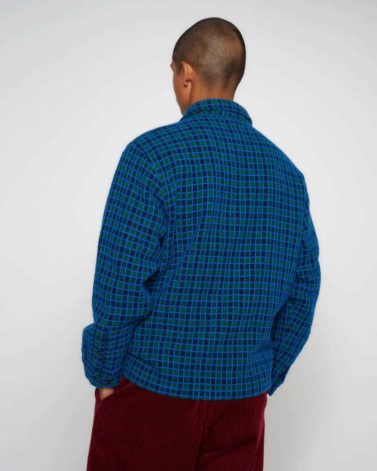 Check Mate Flannel Zip Shirt - Navy