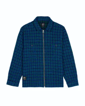 Check Mate Flannel Zip Shirt - Navy