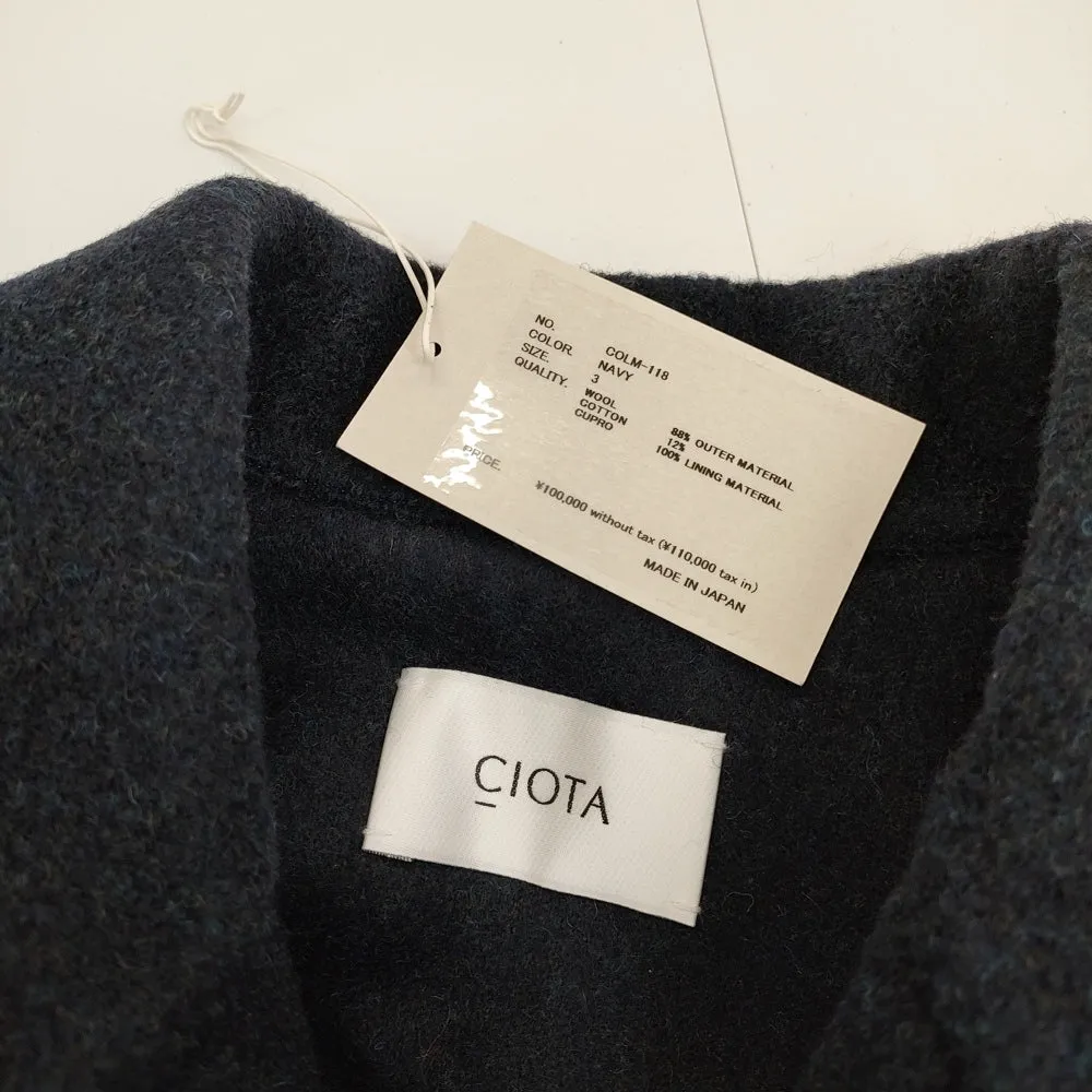 CIOTA 新品 Duffle Coat サイズ3 COLM-118 定価110000円 スビンコットン メルトン ダッフルコート ネイビー メンズ シオタ【中古】4-1201A♪